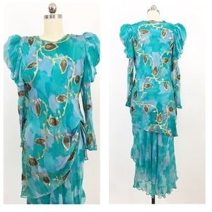 Vintage Judy Hornby Couture Silk Dress
